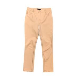 Boston Proper Pants Womens 4 Ice Peach Faux Leather Stretch Slim Dress Trouser